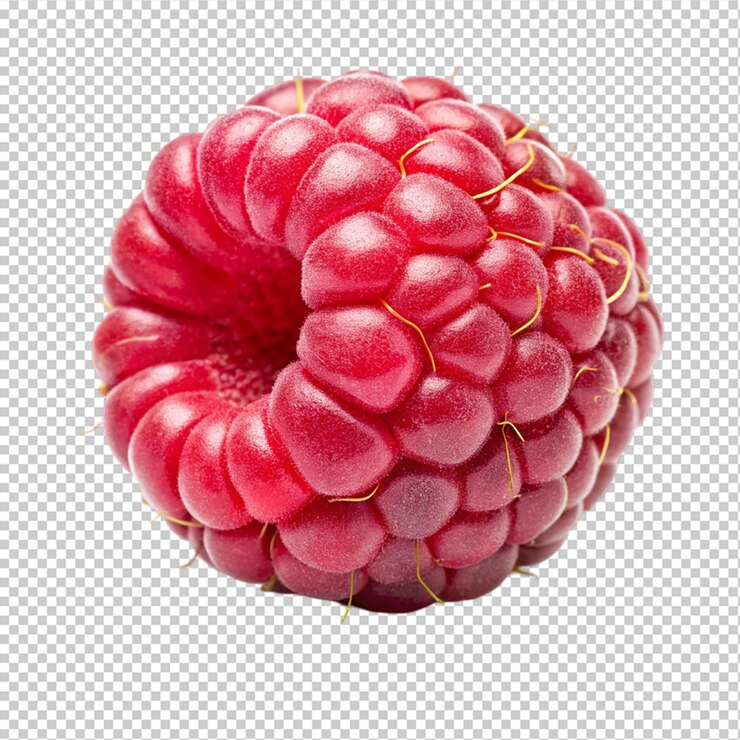 PSD a red raspberry on transparent background