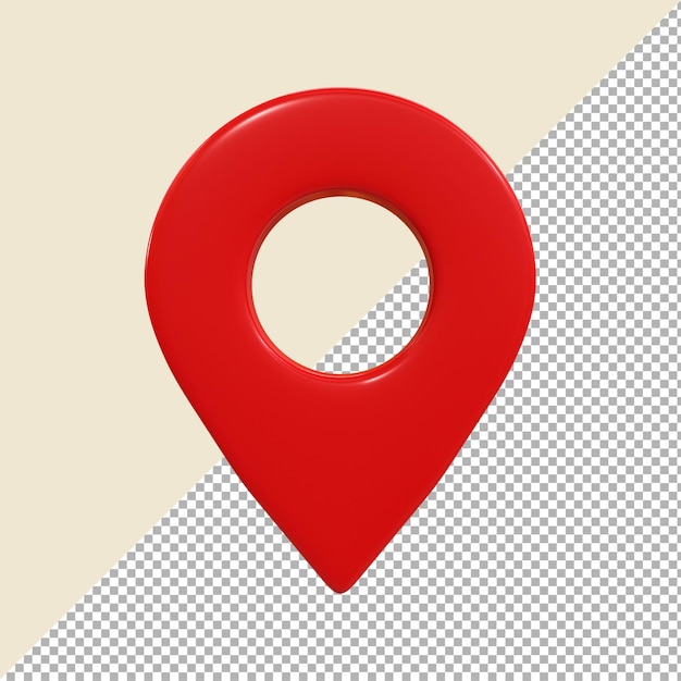 PSD red realistic 3d map pin gps pointer markers pointer location icon