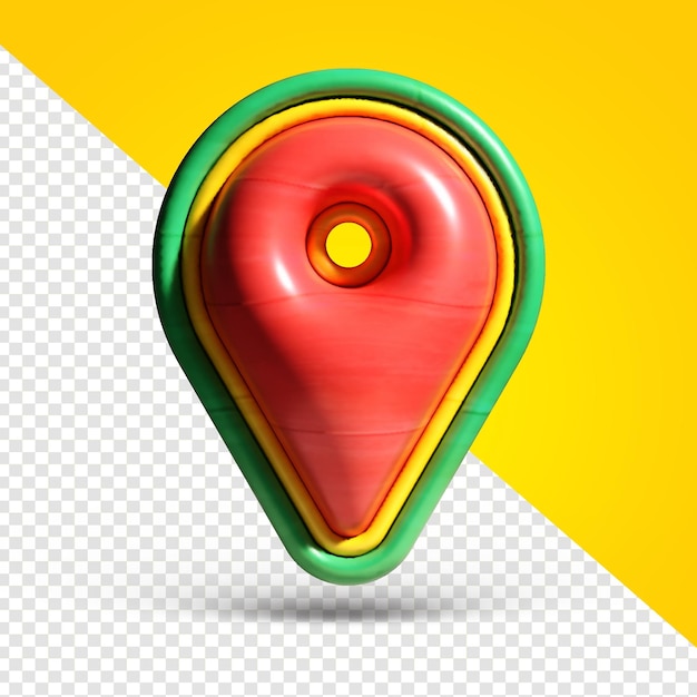 Red realistic 3d map pin pointer icon