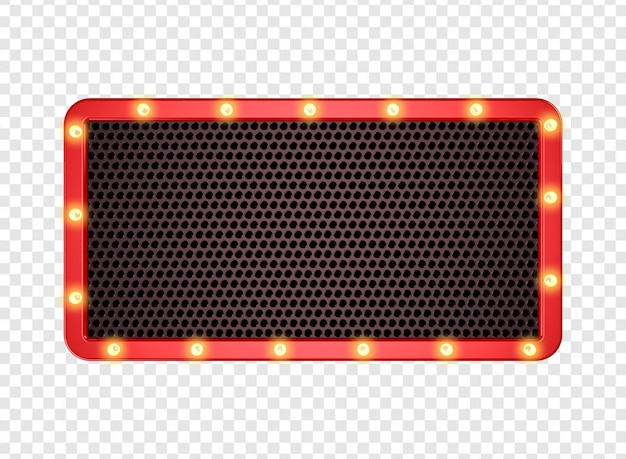PSD red rectangular panel with lamps