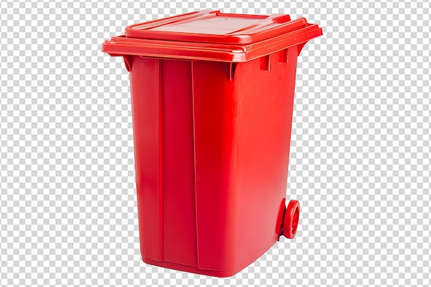 PSD red recycle bin on white isolated background