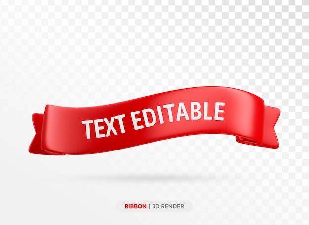 PSD red ribbon 3d render