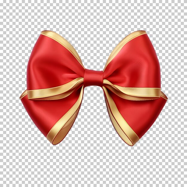 Red ribbon and bow isolated on transparent background