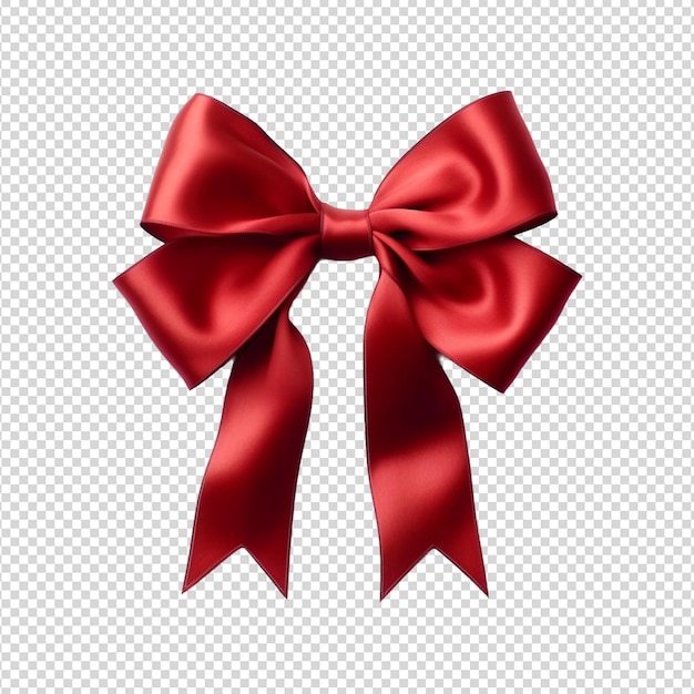 PSD red ribbon and bow isolated on white