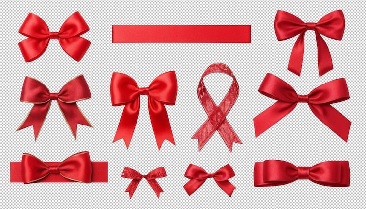 PSD red ribbon creating festive and cheerful vibes