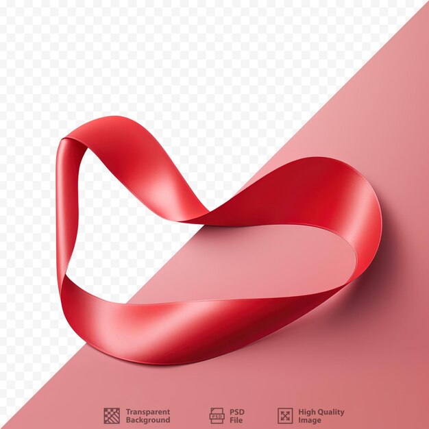 PSD red ribbon on transparent background