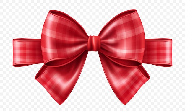 PSD red ribbon with big bow isolated psd