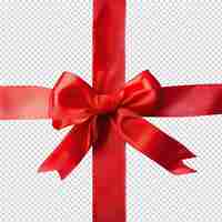 PSD a red ribbon with a bow on it