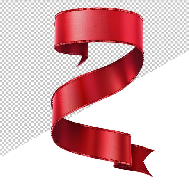 PSD a red ribbon with the number 2 on it