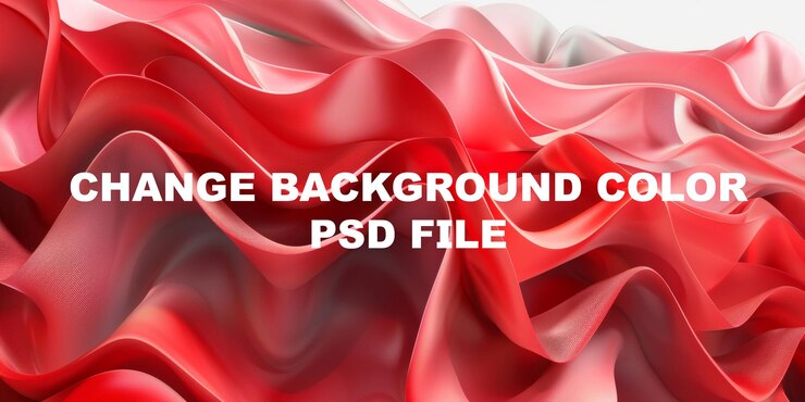 PSD a red ribbon with a white background
