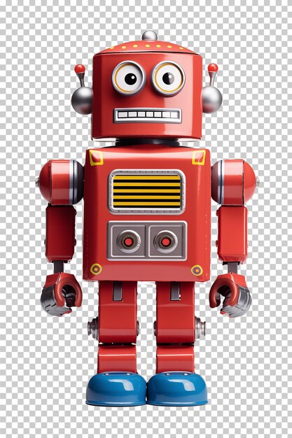 PSD red robot model isolated