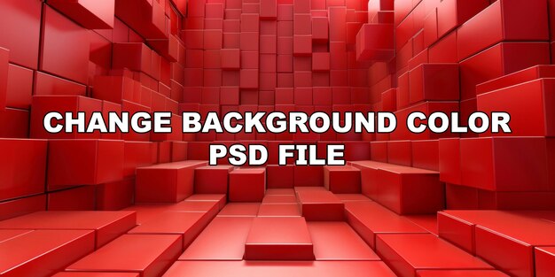 PSD a red room with many red blocks stock background