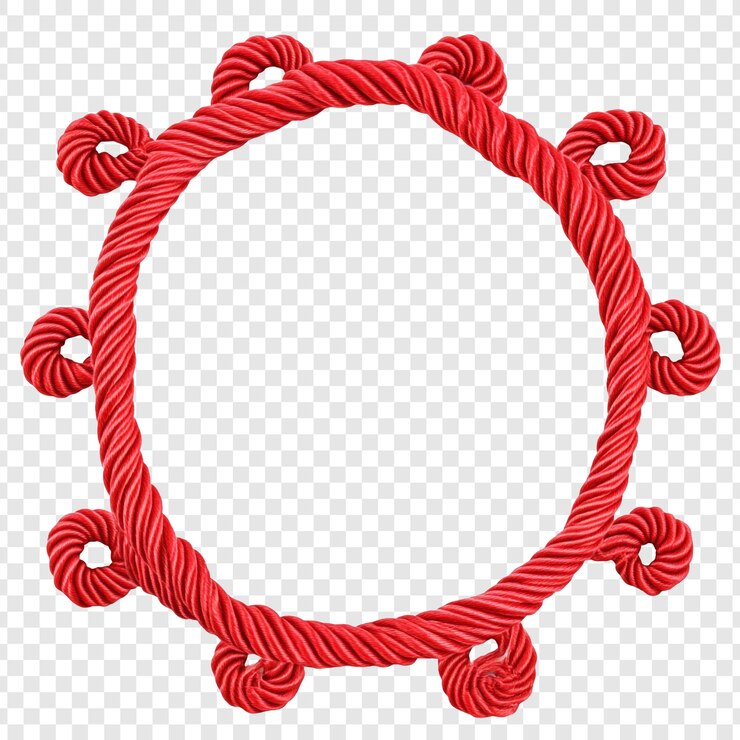 PSD red rope circle frame
