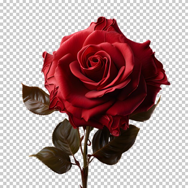 PSD red rose flower isolated on transparent background