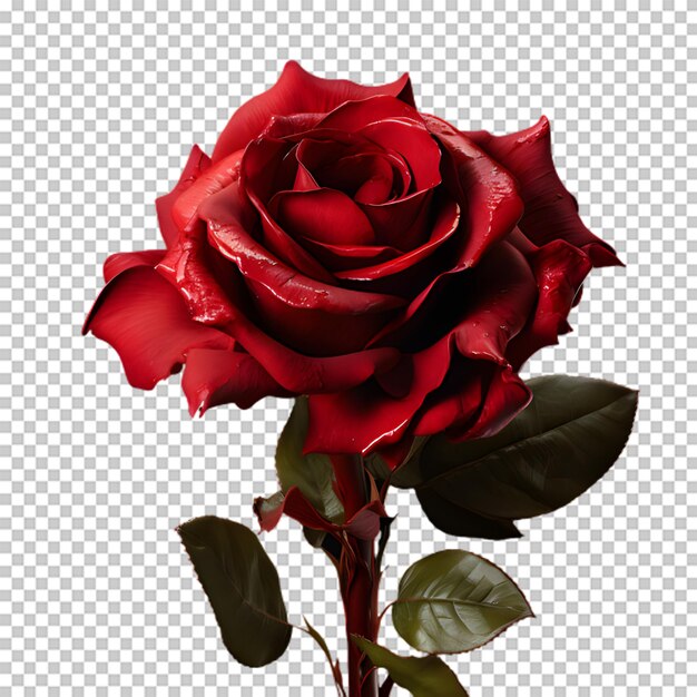 PSD red rose flower isolated on transparent background