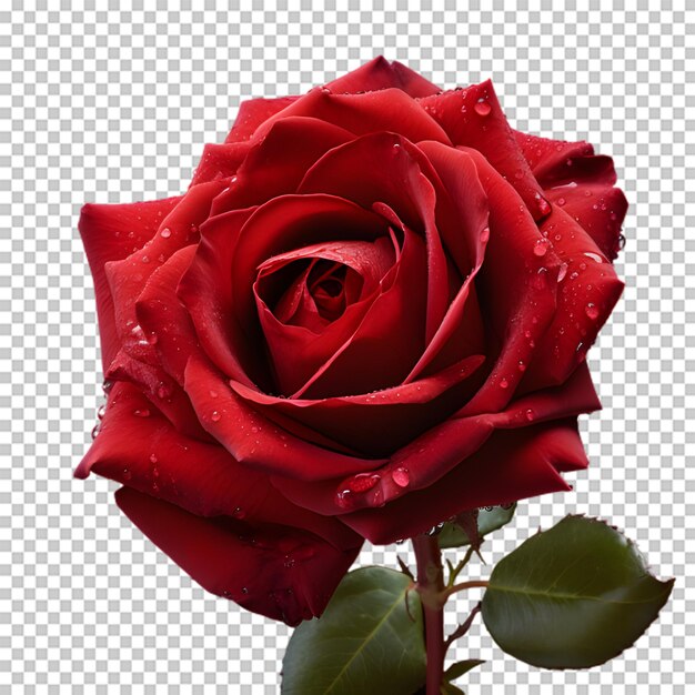 PSD red rose flower isolated on transparent background