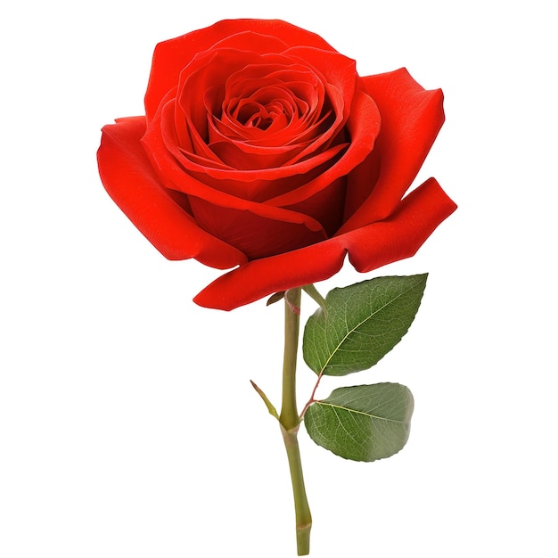 PSD red rose on isolated background