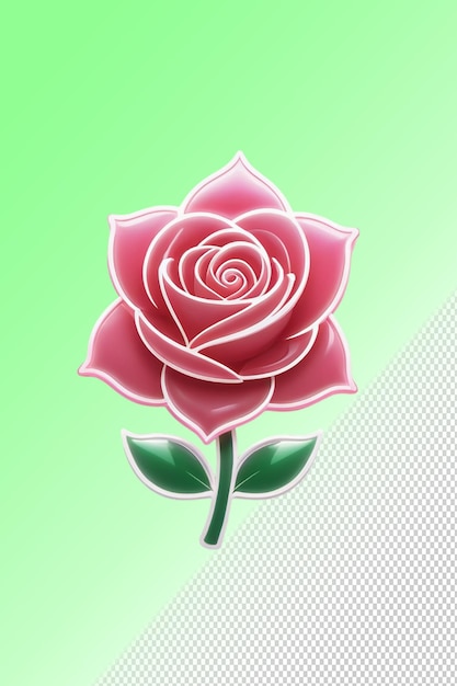 PSD una rosa rossa con uno sfondo verde con un sfondo verde