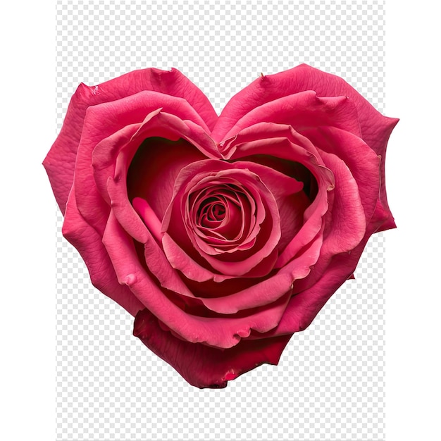 PSD a red rose with a heart in the middle