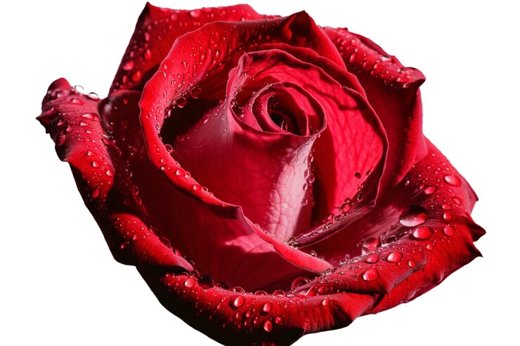 PSD red rose with red petals