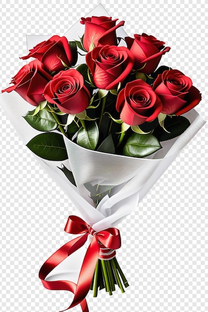PSD Красные розы букет цветов png изолирован на прозрачном фоне премиум psd
