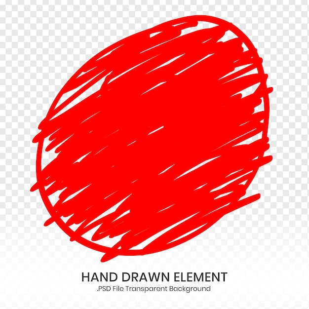 赤いクレヨンで描かれた形状 エレメント psd 透明