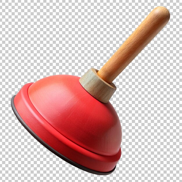 PSD red rubber plunger with wooden handle