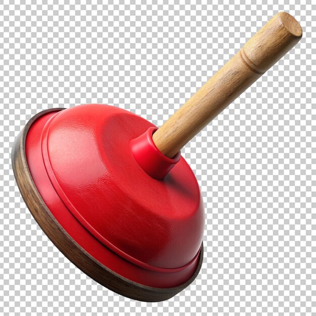 PSD red rubber plunger with wooden handle