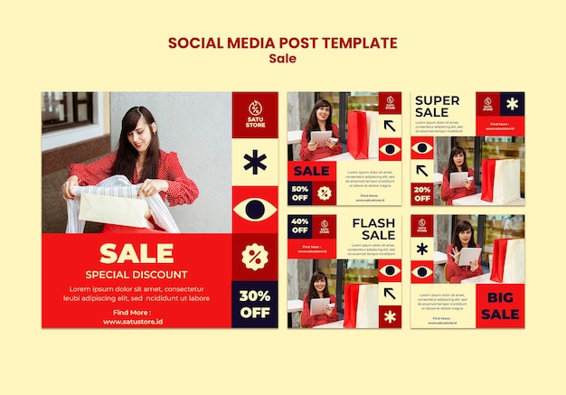 Red sales social media posts