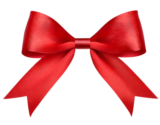 PSD red satin ribbon bow