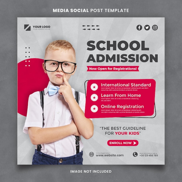 Red School Wstęp Do Mediów Szablon Postu Społecznościowego