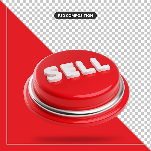 PSD 分離された赤い販売ボタンの概念