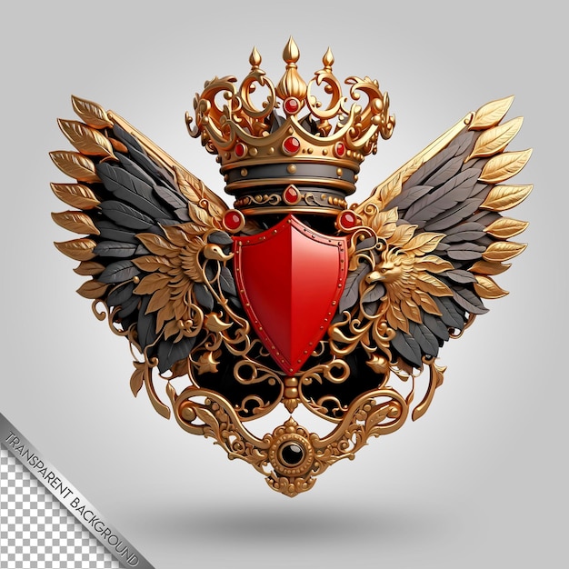 Uno scudo rosso con una corona d'oro e uno scudo rojo con una corona
