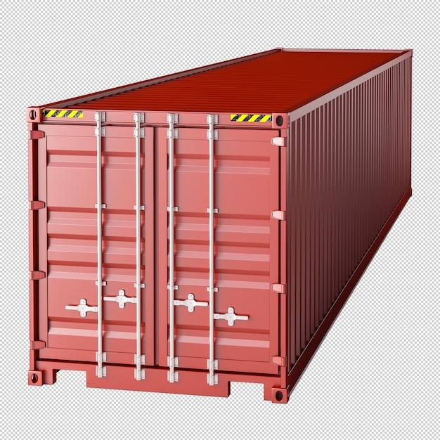 Red shipping container side view