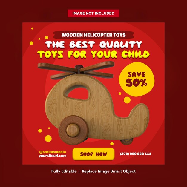 A red sign that says'the best quality toys for your child '