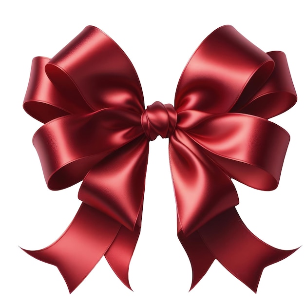 PSD red silky beautiful bow isolated