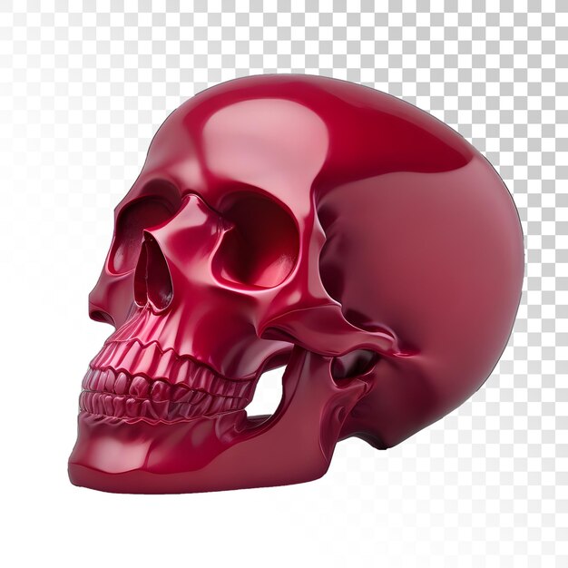 PSD a red skull is displayed with the word skull on it