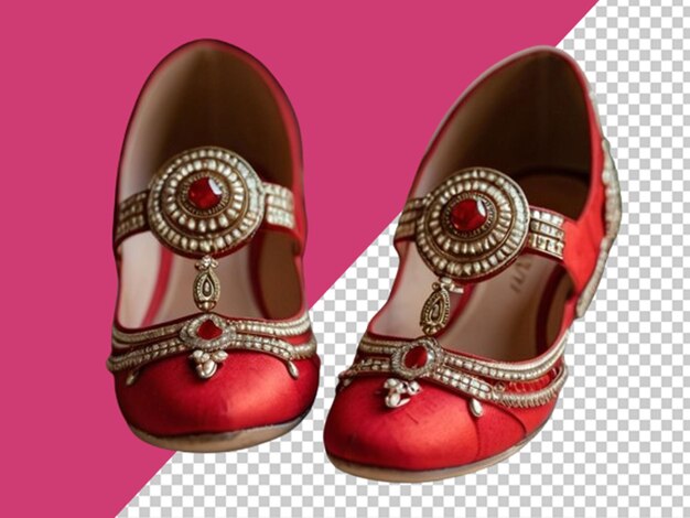 PSD red slipper with designing