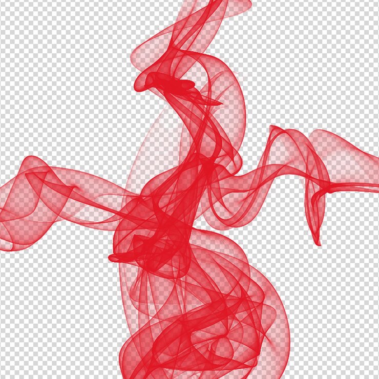 PSD red smoke powder isolated on transparent background