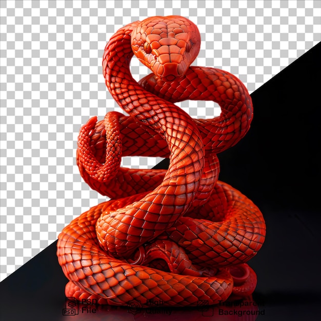 Red snake isolated on transparent background include image