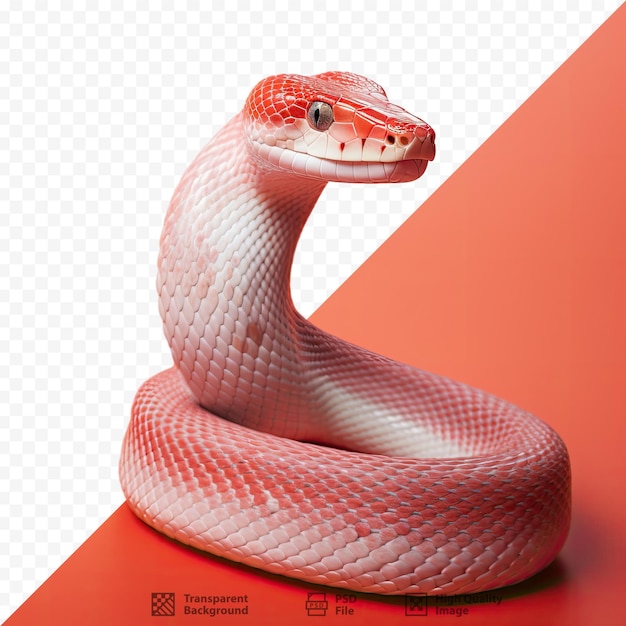 PSD un serpente rosso con uno sfondo rosso e uno sfondo rosso con una striscia rossa e nera.