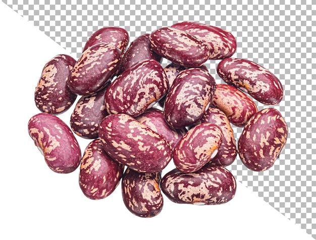 Red speckled beans isolated on white background