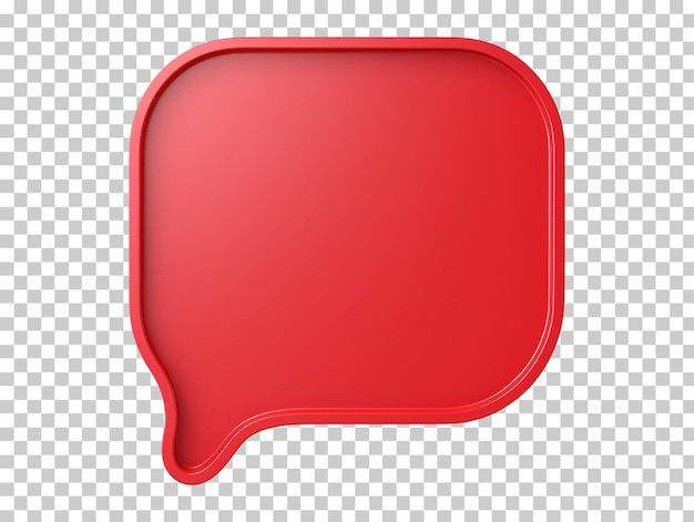 Red speech bubble isolated on transparent background png psd