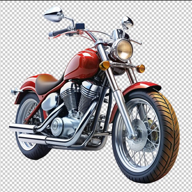 PSD red sports bike motorcycle on a transparent background