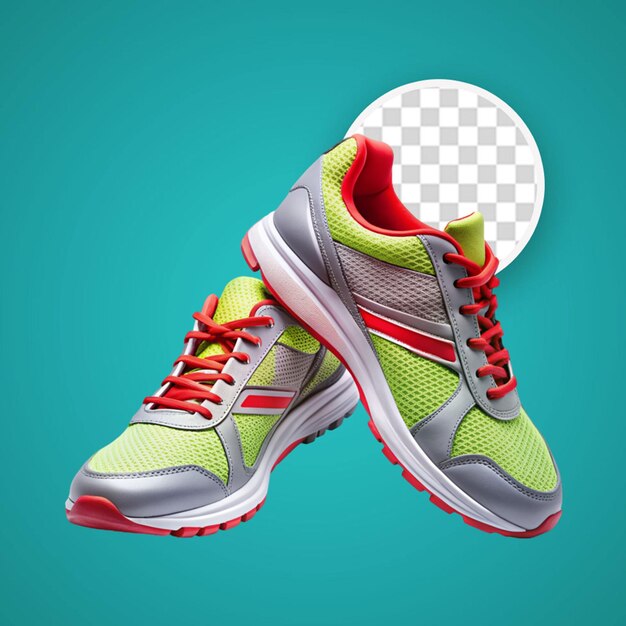 Red sports sneakers or running shoes on a transparent background