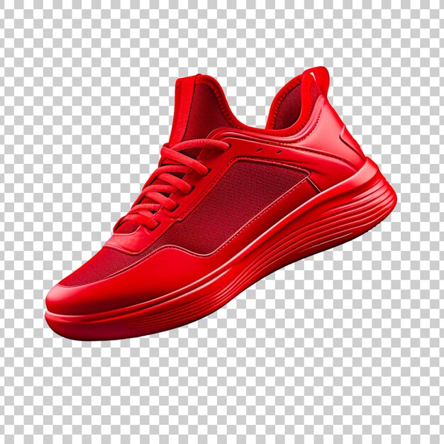 PSD red sports sneakers or running shoes on a transparent background