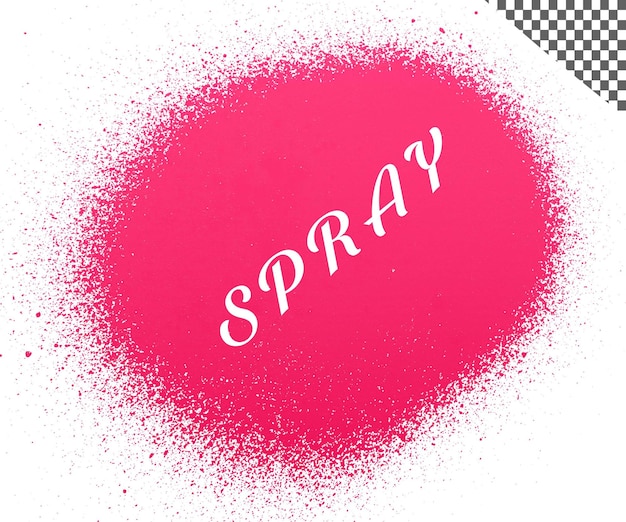 PSD red spray paint on transparent background