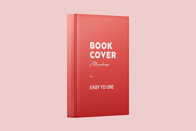 Red standing glossy book cover mockup