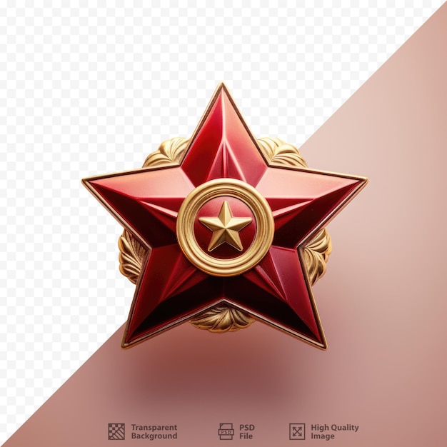 A red star with a gold star on it