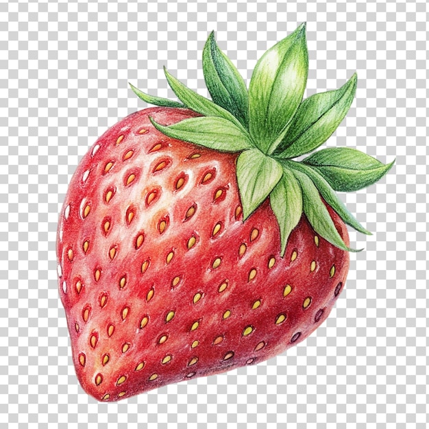 PSD red strawberry art isolated on transparent background